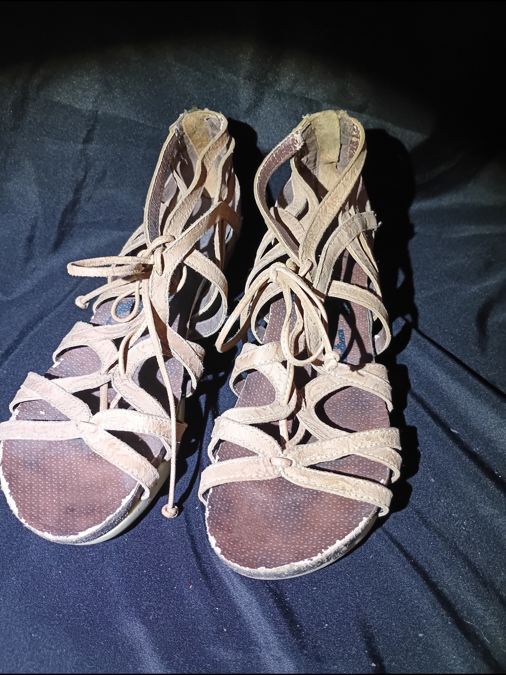 OTBT Nomadic Brown Leather Gladiator Wedges